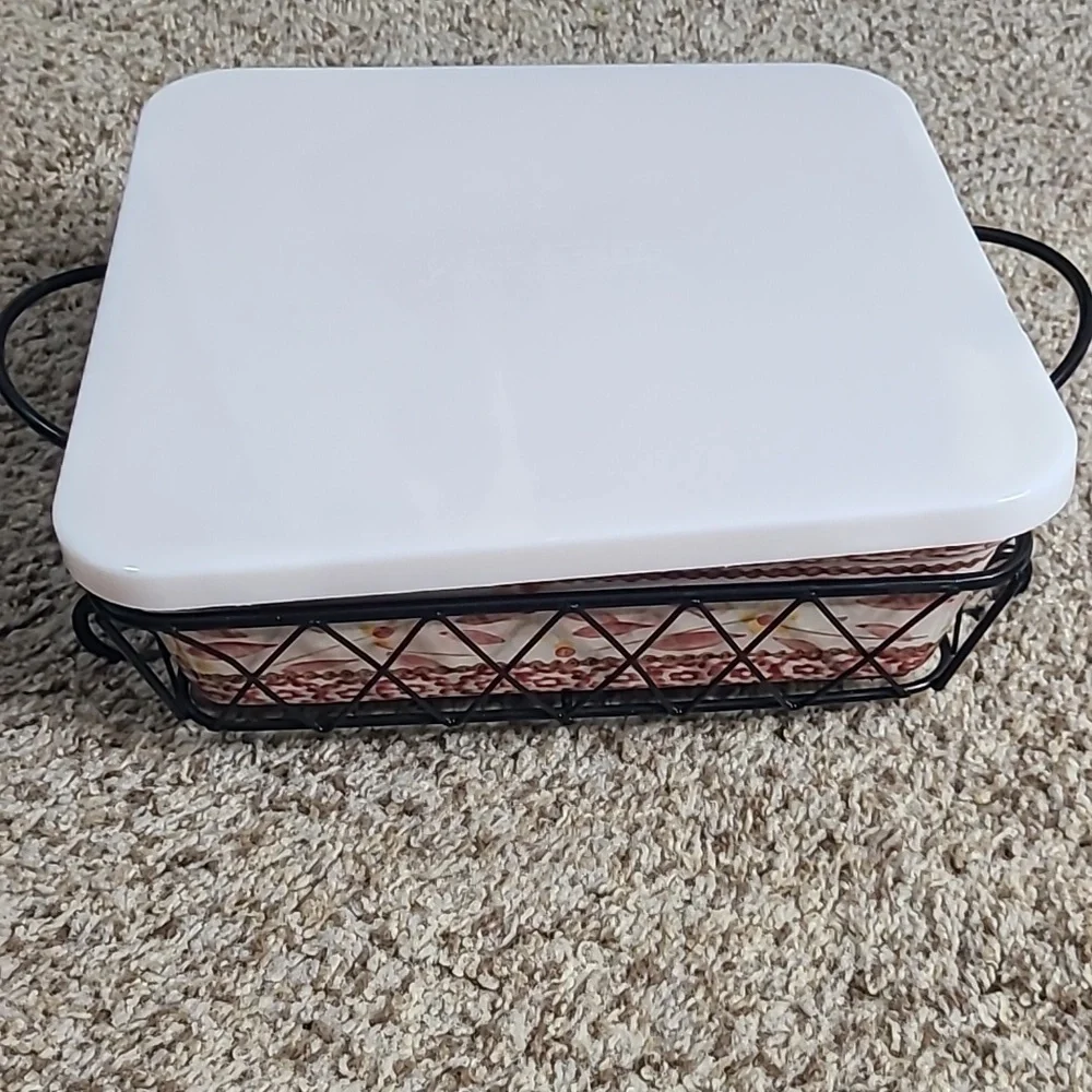 Temptations Red and White 2.5 Quart Ovenware Set 4 Piece